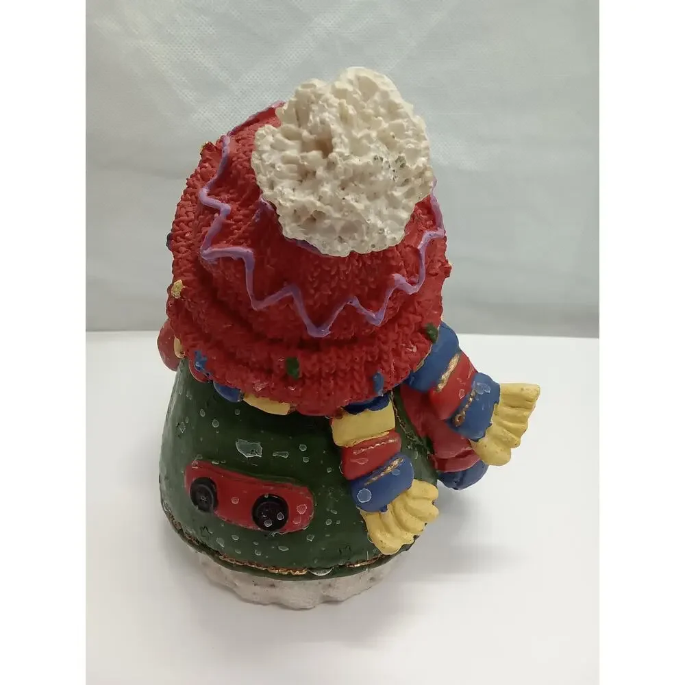 Snowman Figurine resin white‎ blue red green 7X7X5